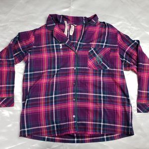 VS Plaid Pink and Purple Women's Sleep Shirt